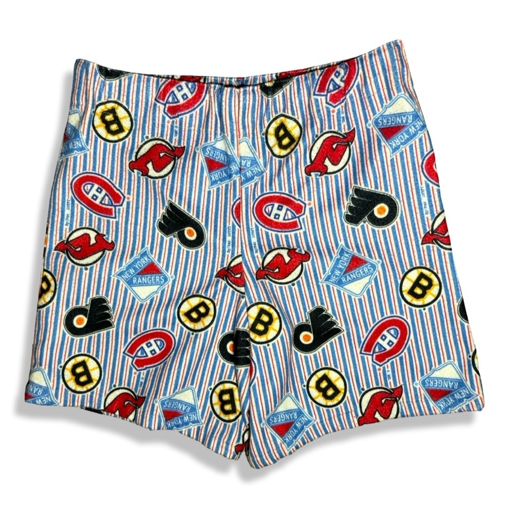 Vintage 90s Reworked / Upcycled Colorful NHL Team Logo Shorts